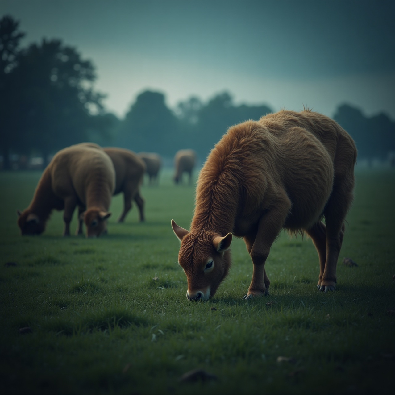 grazing animals in a pasture